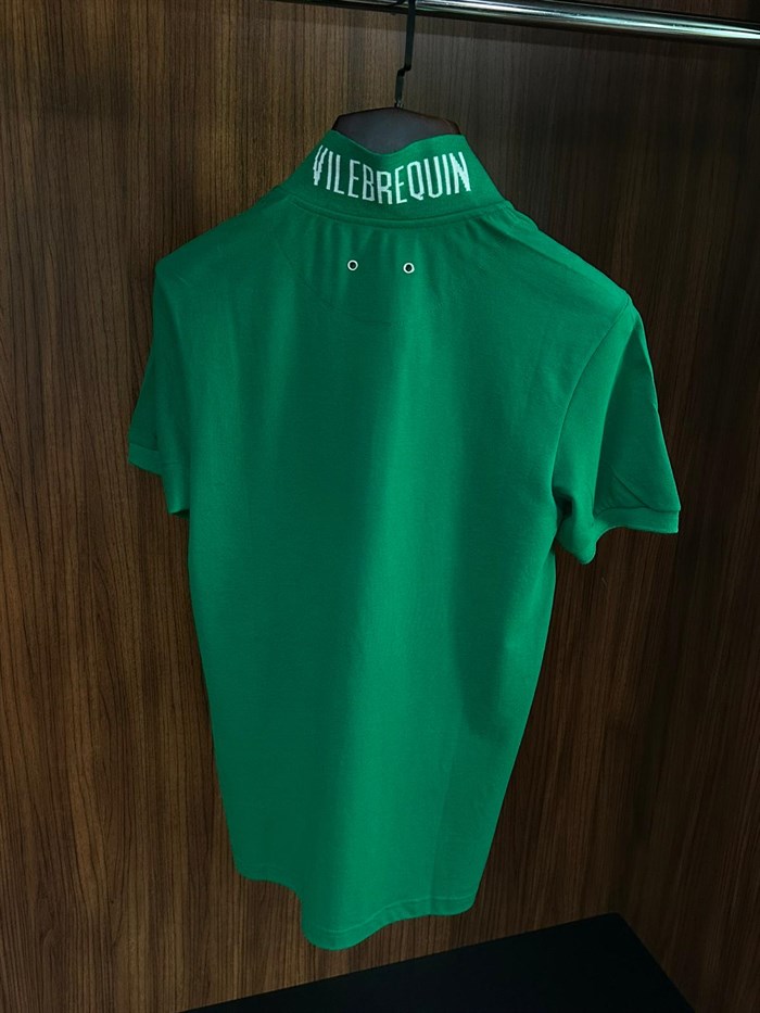 Nakış Logolu Ense Yazılı Yakalı T-Shirt