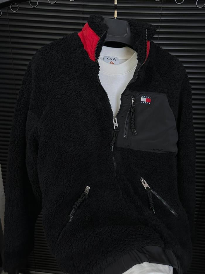 Nakış Logolu Cepli Peluş Ceket