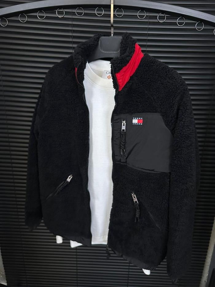 Nakış Logolu Cepli Peluş Ceket