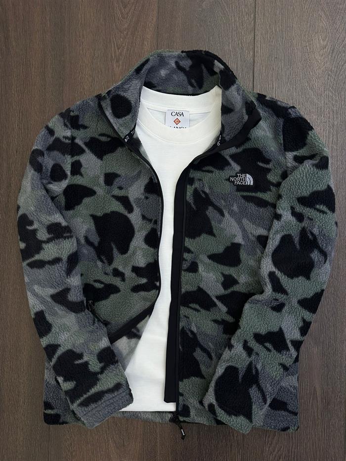 Nakış Logolu Kamuflaj Desenli Peluş Ceket