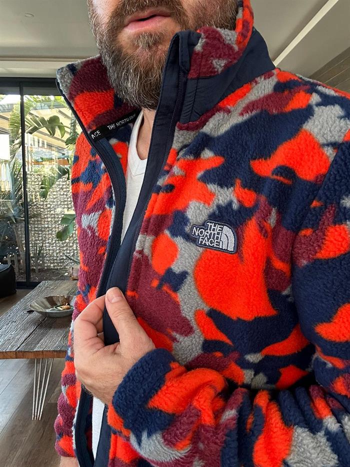 Nakış Logolu Kamuflaj Desenli Peluş Ceket