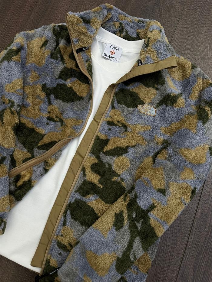 Nakış Logolu Kamuflaj Desenli Peluş Ceket