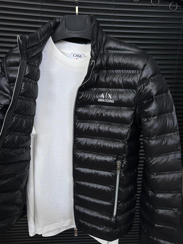 Logo Baskılı Parlak Kumaş Mont