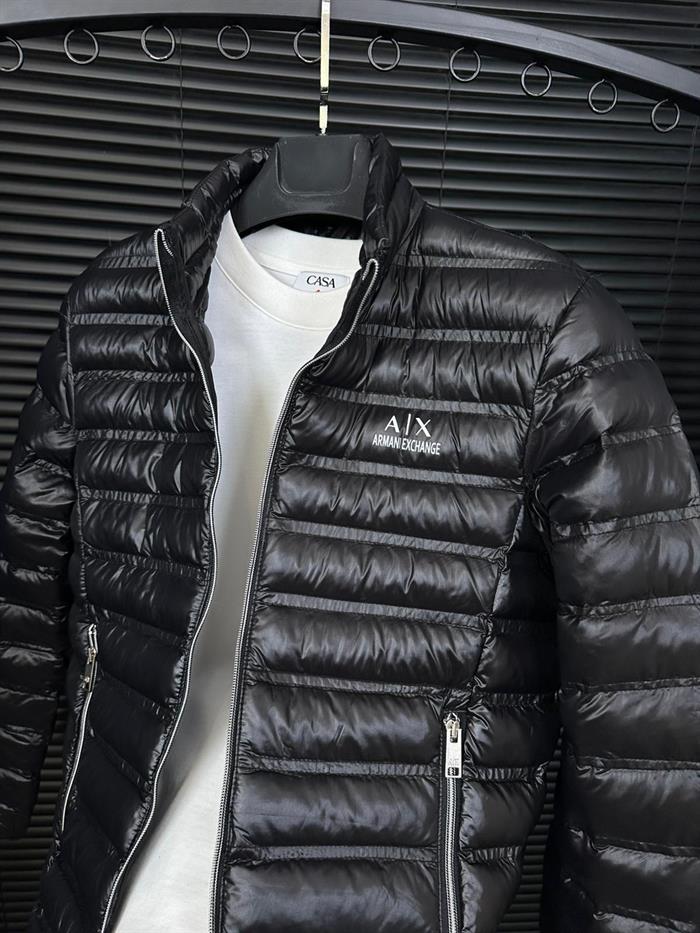 Logo Baskılı Parlak Kumaş Mont