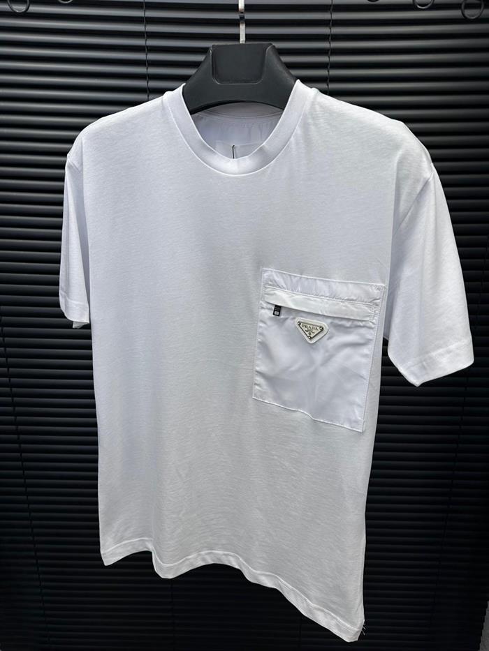 Metal Armalı Fermuar Cep Detaylı T-Shirt - Beyaz