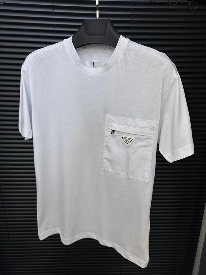 Metal Armalı Fermuar Cep Detaylı T-Shirt - Beyaz