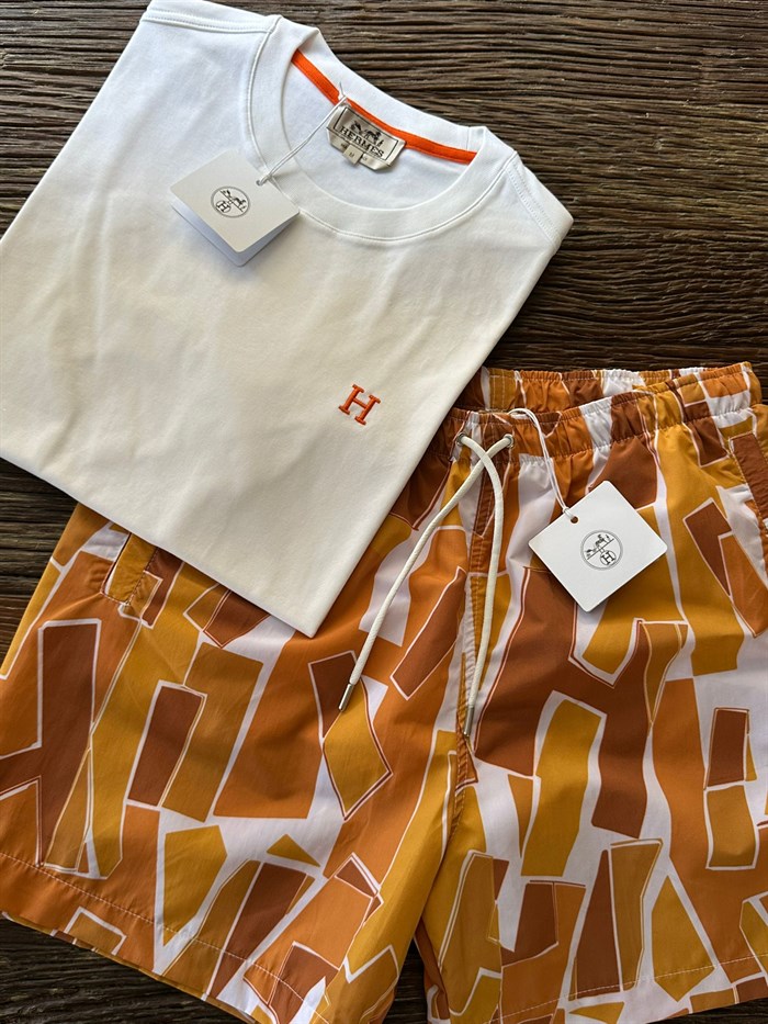 Desenli Deniz Şortu