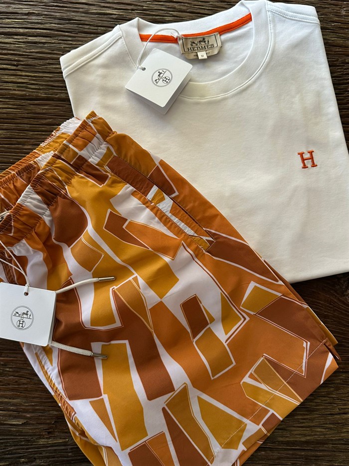 Desenli Deniz Şortu