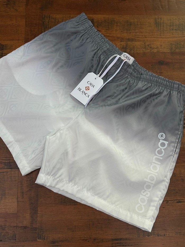 Jacquard Printed Yazılı Deniz Şortu