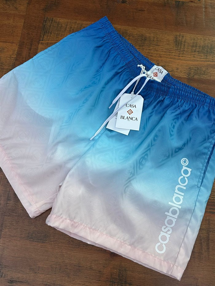 Jacquard Printed Yazılı Deniz Şortu