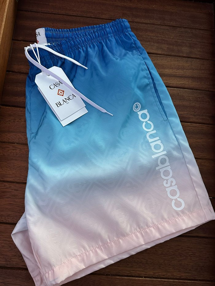 Jacquard Printed Yazılı Deniz Şortu