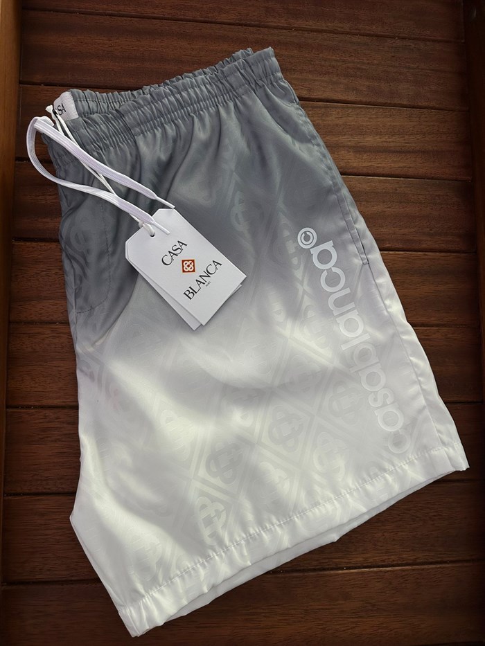 Jacquard Printed Yazılı Deniz Şortu