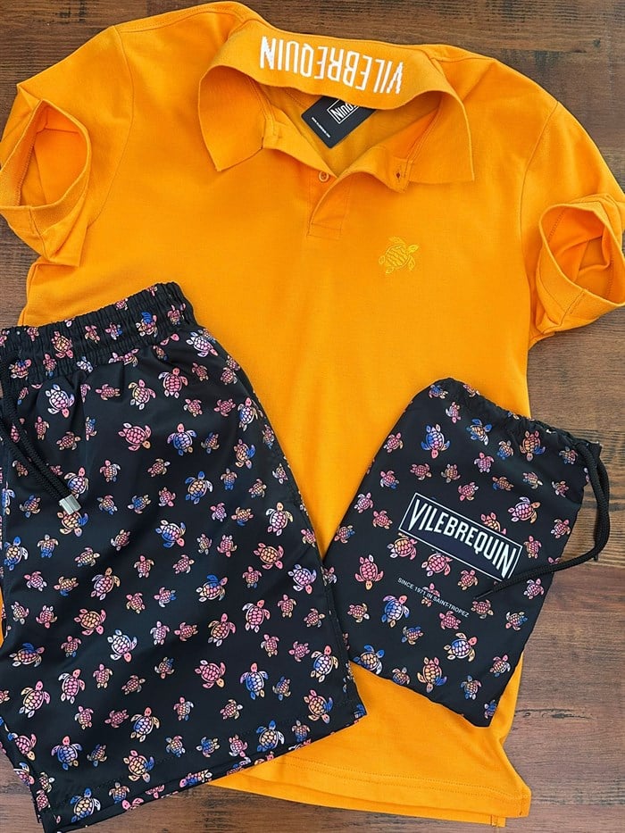 Kaplumbağa Desenli Deniz Şortu