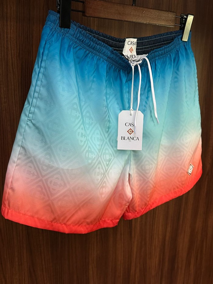 Nakış Logolu Renk Geçişli Deniz Şortu