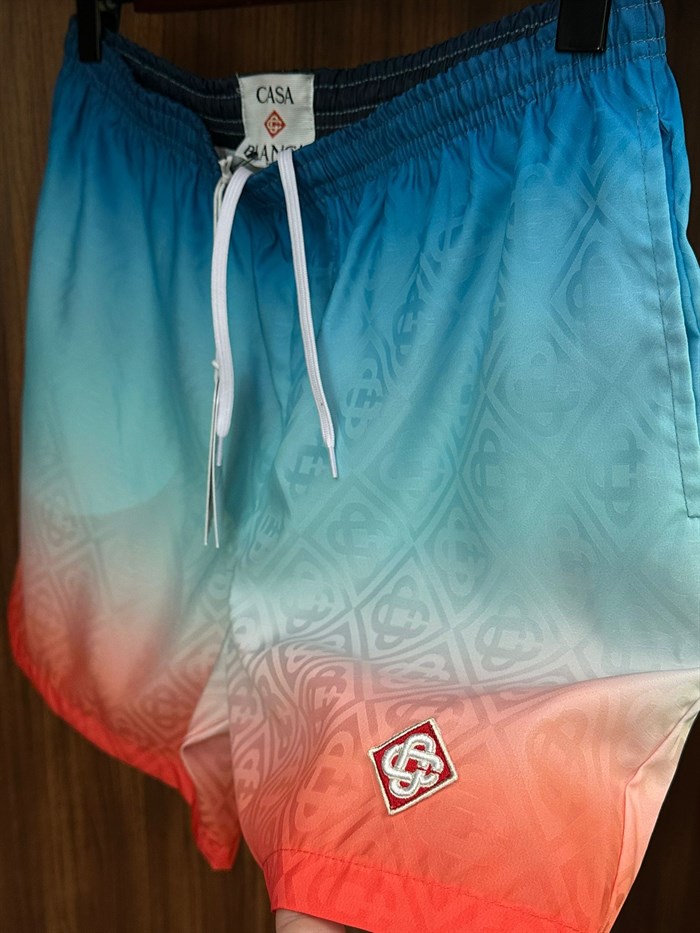 Nakış Logolu Renk Geçişli Deniz Şortu