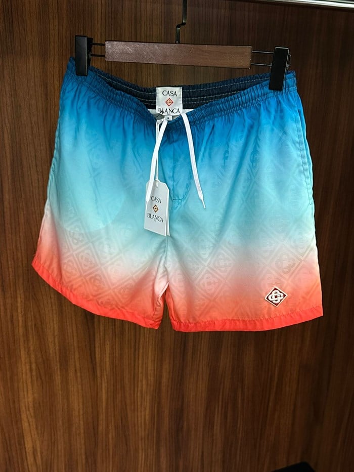 Nakış Logolu Renk Geçişli Deniz Şortu