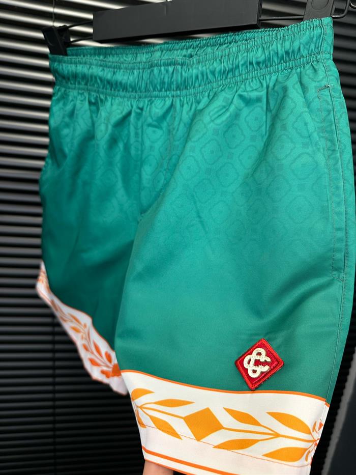 Nakış Logolu Desenli Şort Mayo