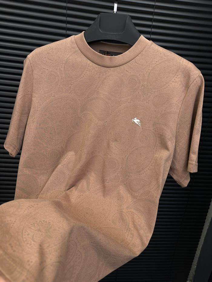Etnik Desen Nakış Logolu T-Shirt