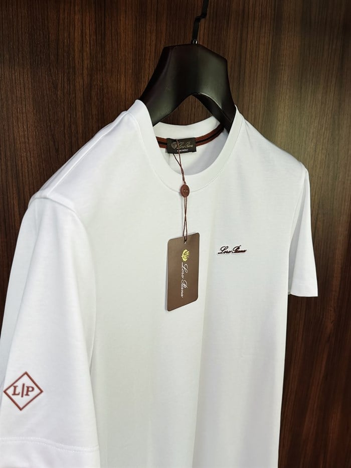 Nakış İşlemeli Bisiklet Yaka T-Shirt