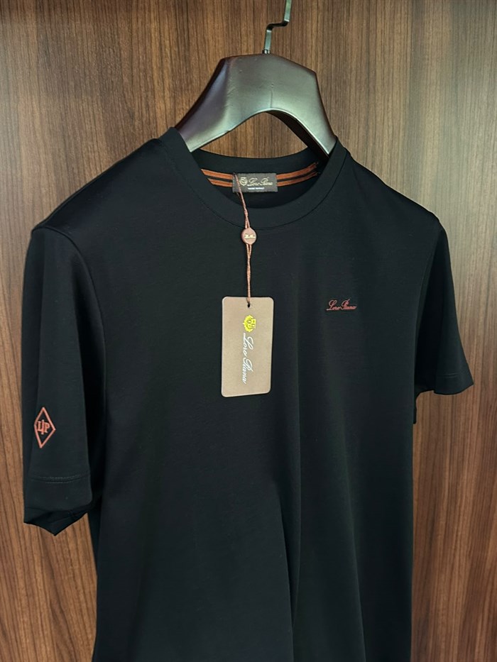 Nakış İşlemeli Bisiklet Yaka T-Shirt