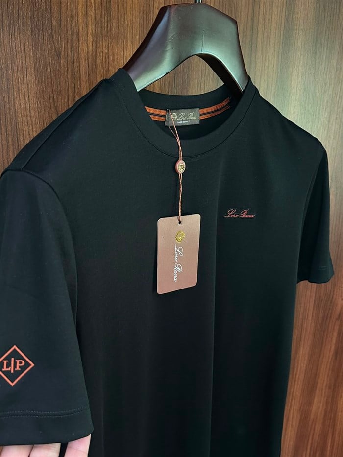 Nakış İşlemeli Bisiklet Yaka T-Shirt