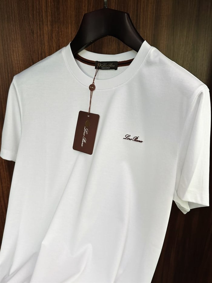 Nakış İşlemeli Bisiklet Yaka T-Shirt