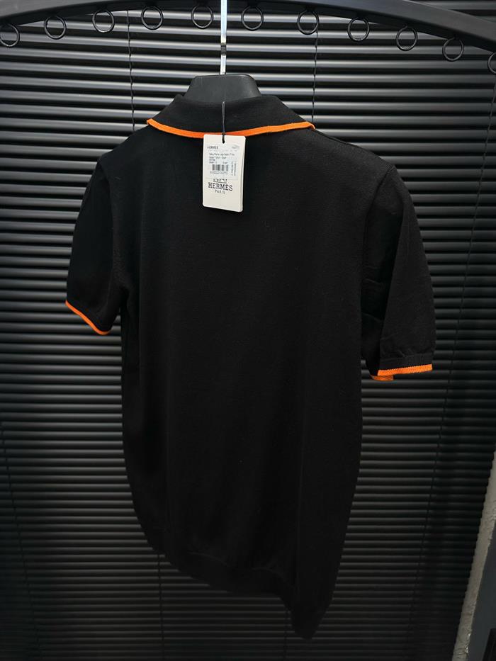 Nakış Marka Logo Baskılı Triko Yakalı T-Shirt - Beyaz