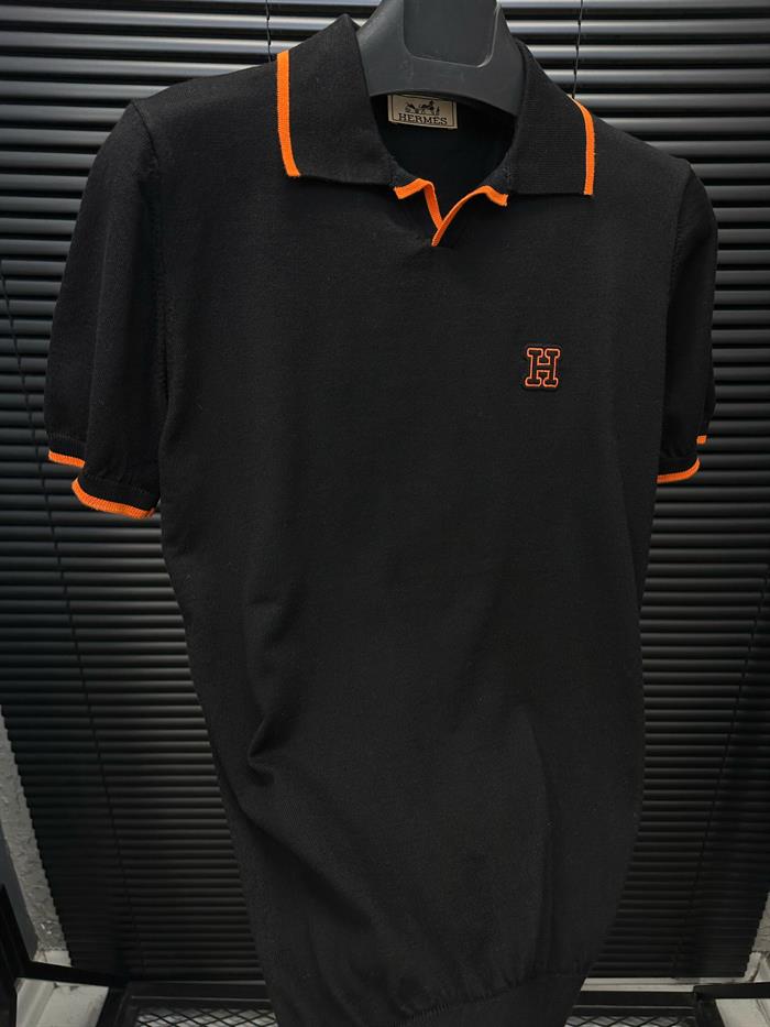 Nakış Marka Logo Baskılı Triko Yakalı T-Shirt - Beyaz