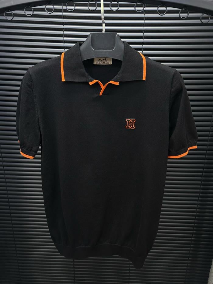 Nakış Marka Logo Baskılı Triko Yakalı T-Shirt - Beyaz