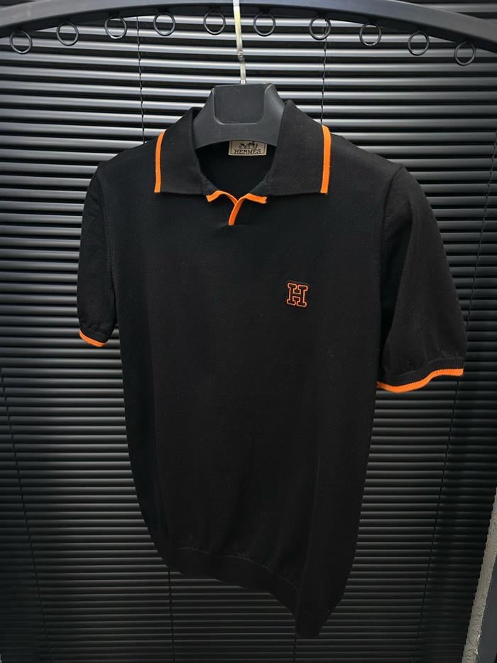 Nakış Marka Logo Baskılı Triko Yakalı T-Shirt - Beyaz