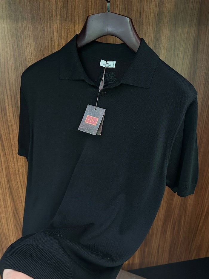 Ense Nakış Logolu Yakalı Triko T-Shirt