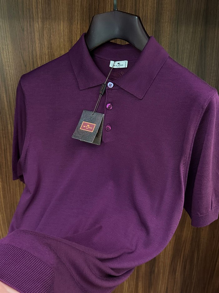 Ense Nakış Logolu Yakalı Triko T-Shirt