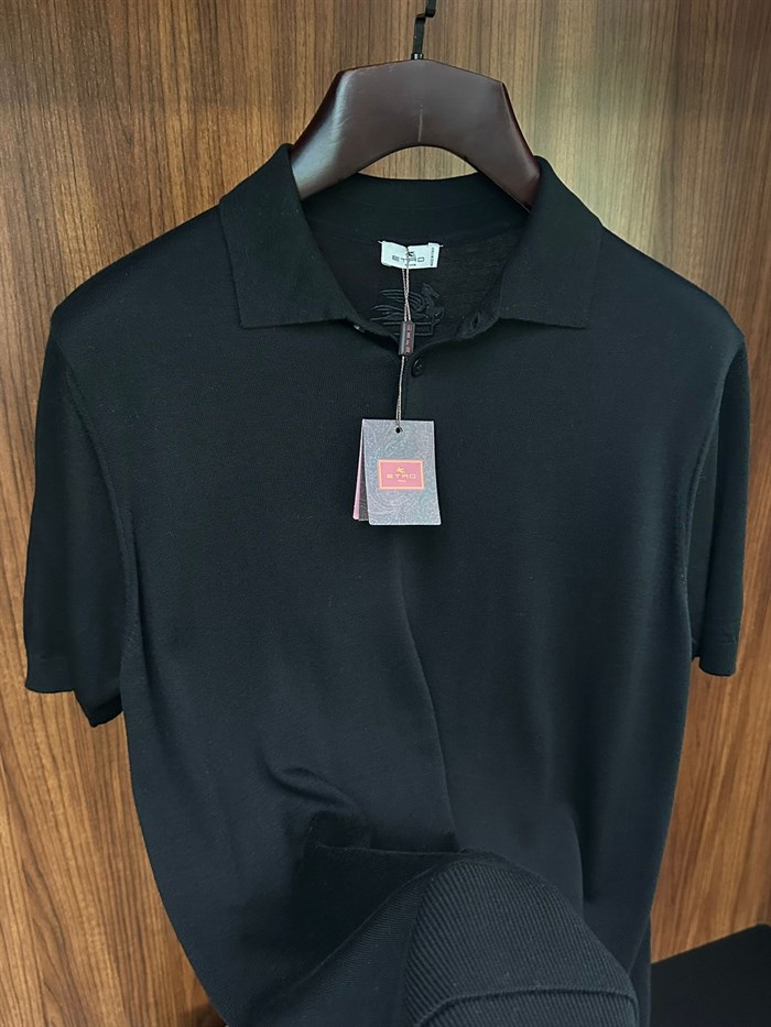 Ense Nakış Logolu Yakalı Triko T-Shirt