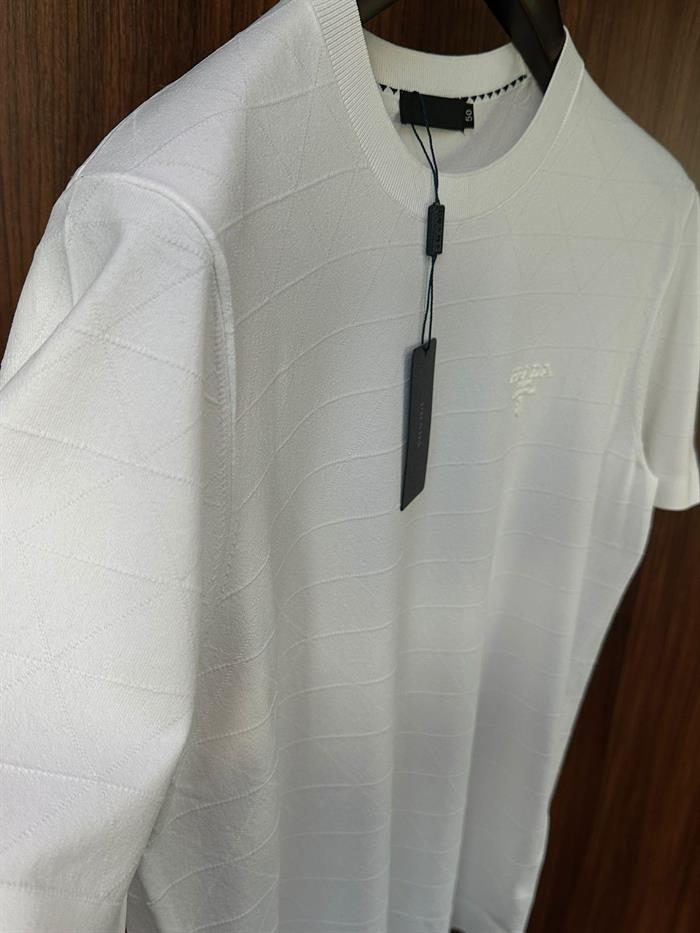 Göğüs Kabartma Logolu Triko T-Shirt