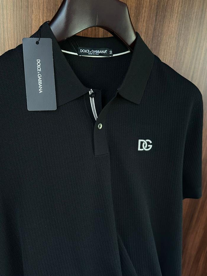 Göğüs Nakış Logolu Yakalı Triko T-Shirt