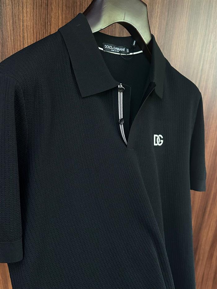 Göğüs Nakış Logolu Yakalı Triko T-Shirt