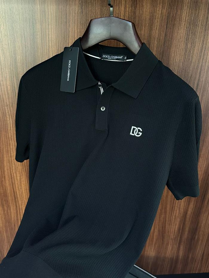 Göğüs Nakış Logolu Yakalı Triko T-Shirt