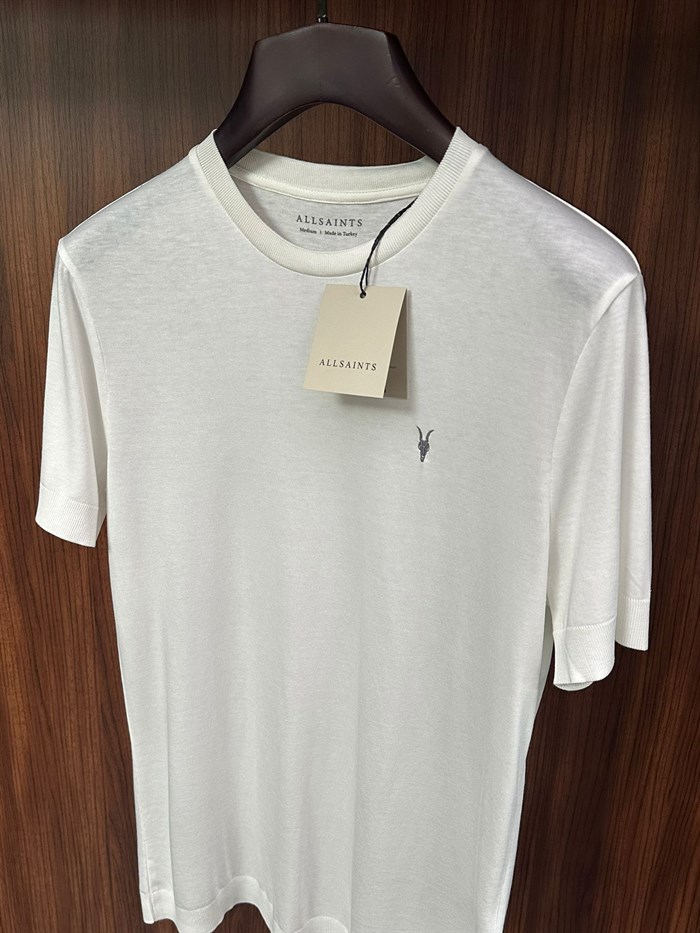 Nakış Logolu Bisiklet Yaka Triko T-Shirt