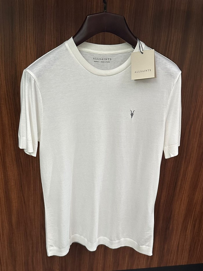 Nakış Logolu Bisiklet Yaka Triko T-Shirt