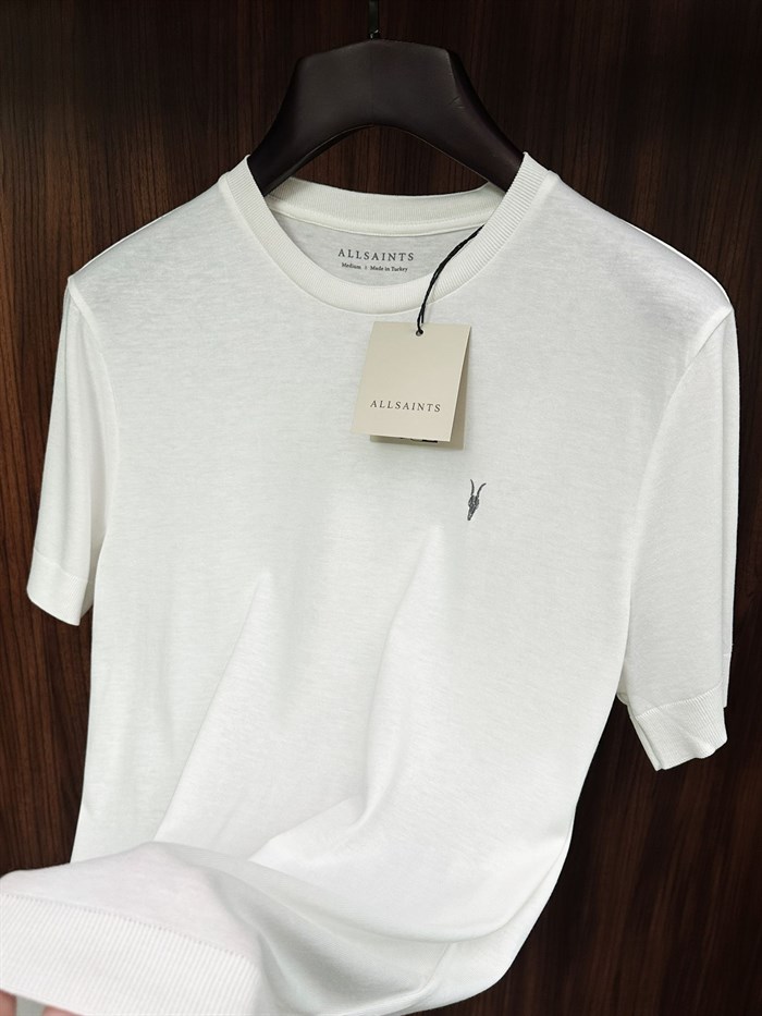 Nakış Logolu Bisiklet Yaka Triko T-Shirt