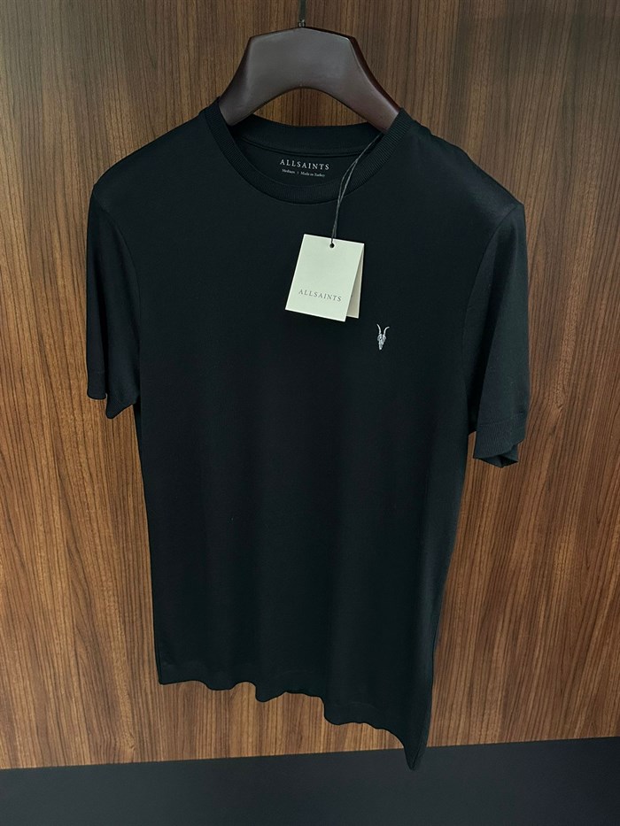 Nakış Logolu Bisiklet Yaka Triko T-Shirt