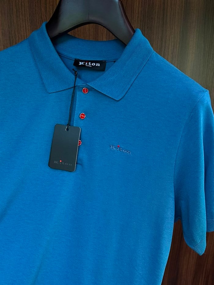 Nakış Logolu Kaşmir Kumaş Yakalı T-Shirt