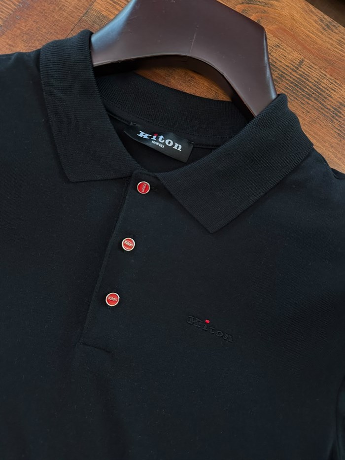 Nakış Logolu Kaşmir Kumaş Yakalı T-Shirt