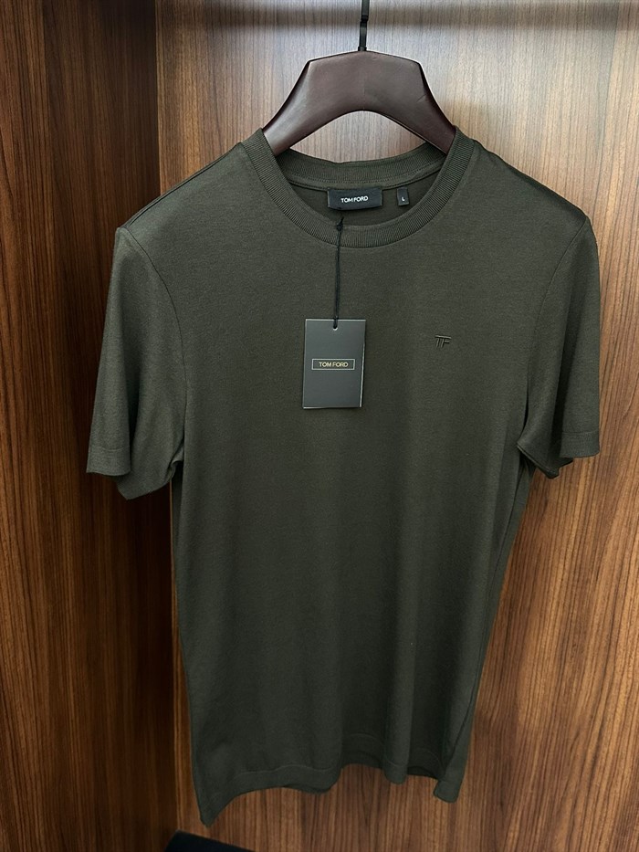 Nakış Logolu Kaşmir Kumaş T-Shirt