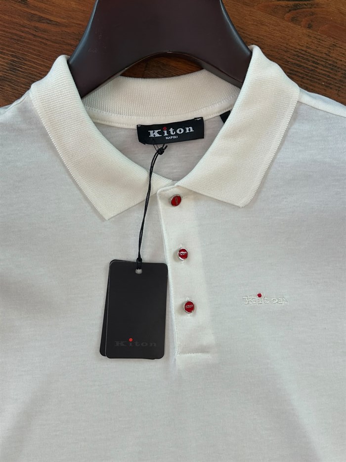 Nakış Logolu Kaşmir Kumaş Yakalı T-Shirt