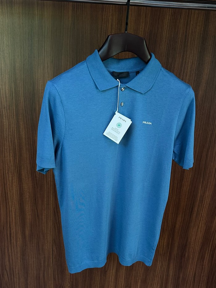 Nakış Logolu Kaşmir Kumaş Yakalı T-Shirt