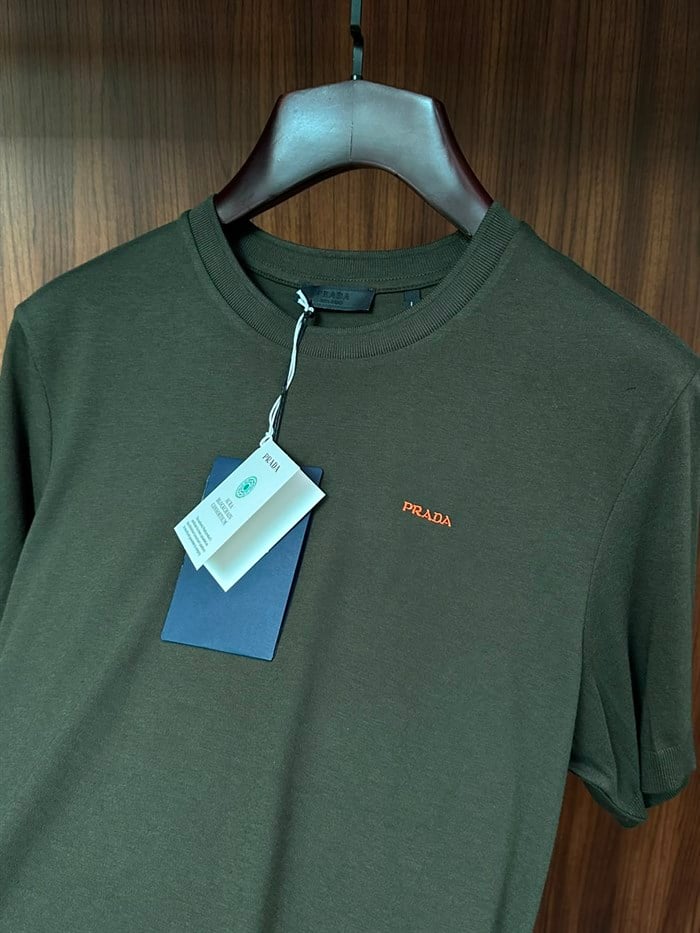 Nakış Logolu Kaşmir Kumaş T-Shirt