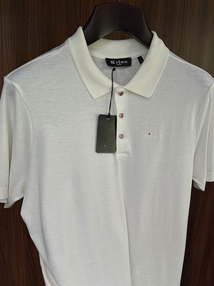 Nakış Logolu Kaşmir Kumaş Yakalı T-Shirt