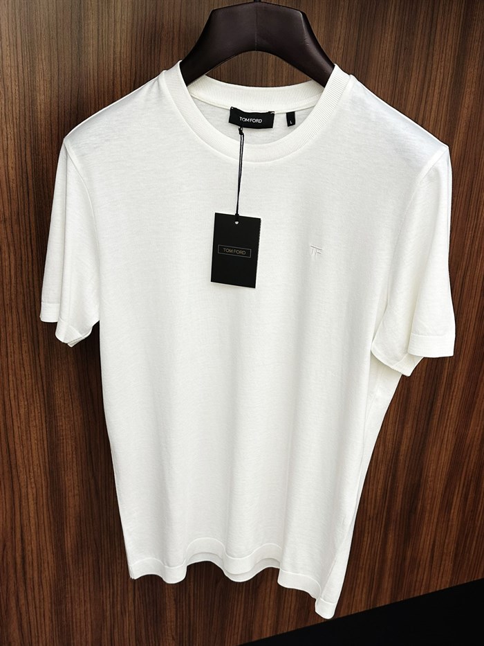 Nakış Logolu Kaşmir Kumaş T-Shirt