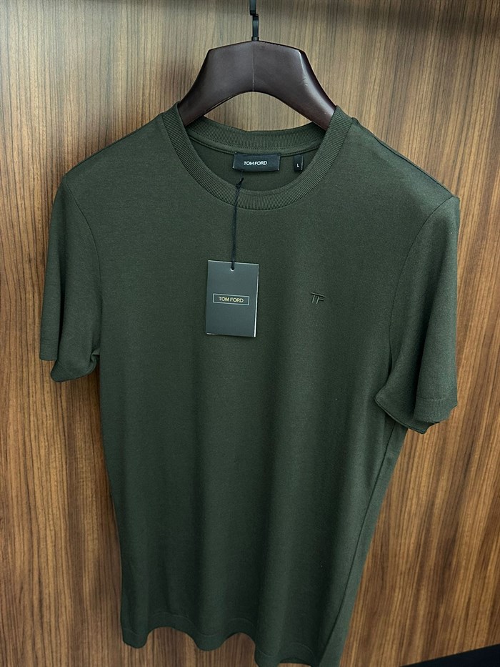 Nakış Logolu Kaşmir Kumaş T-Shirt